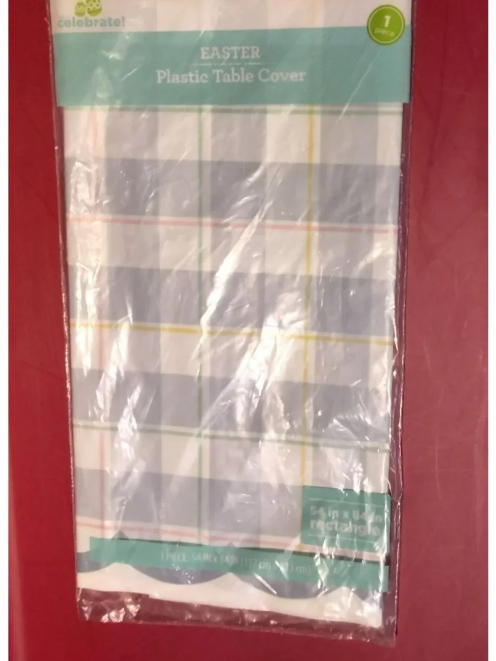 Blue Plaid Tablecloth Table Cover Party Picnic 54 x 108 Plastic